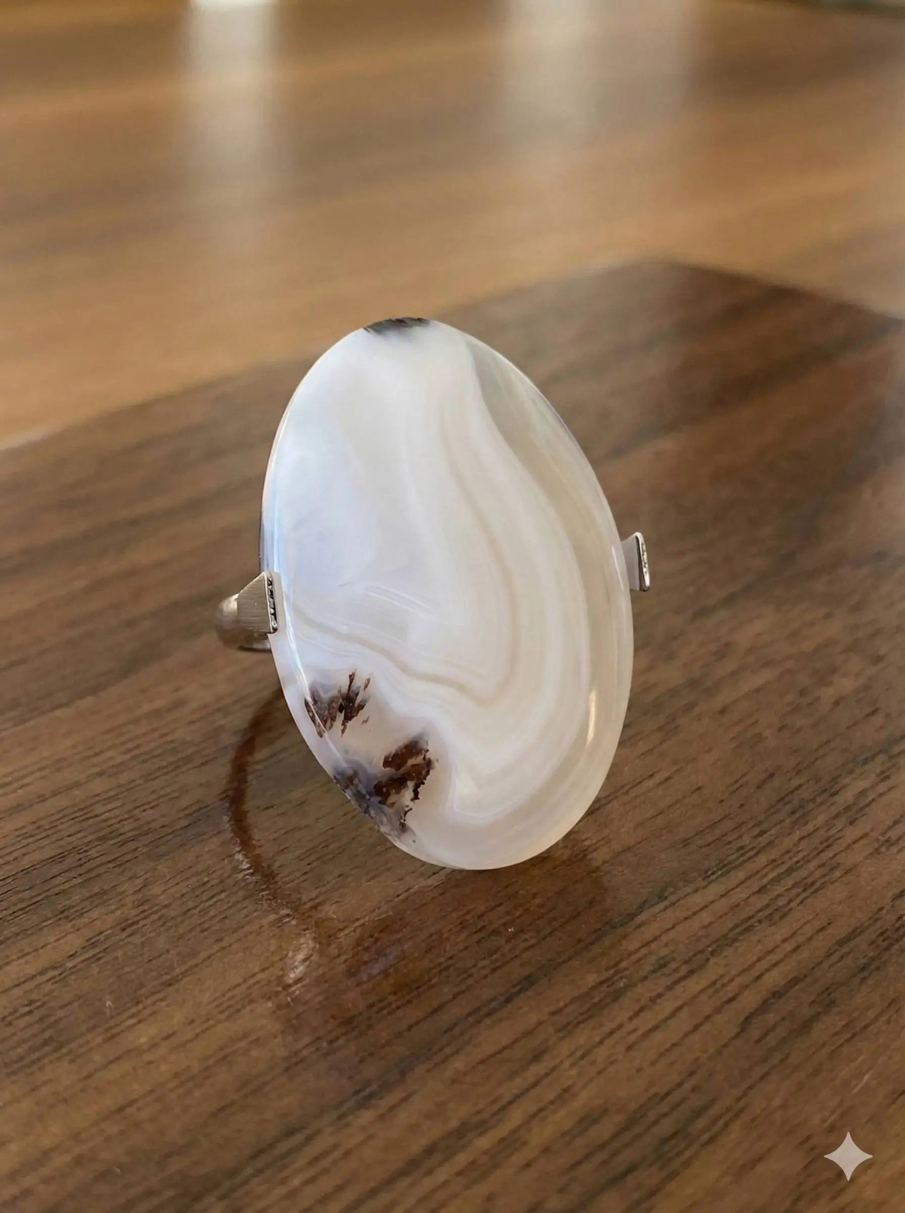 خرید عقیق سلیمانی (طرحِ مِهِ زمستانی و شجر) - عقیق سلیمانی اصل از گوهرآسا