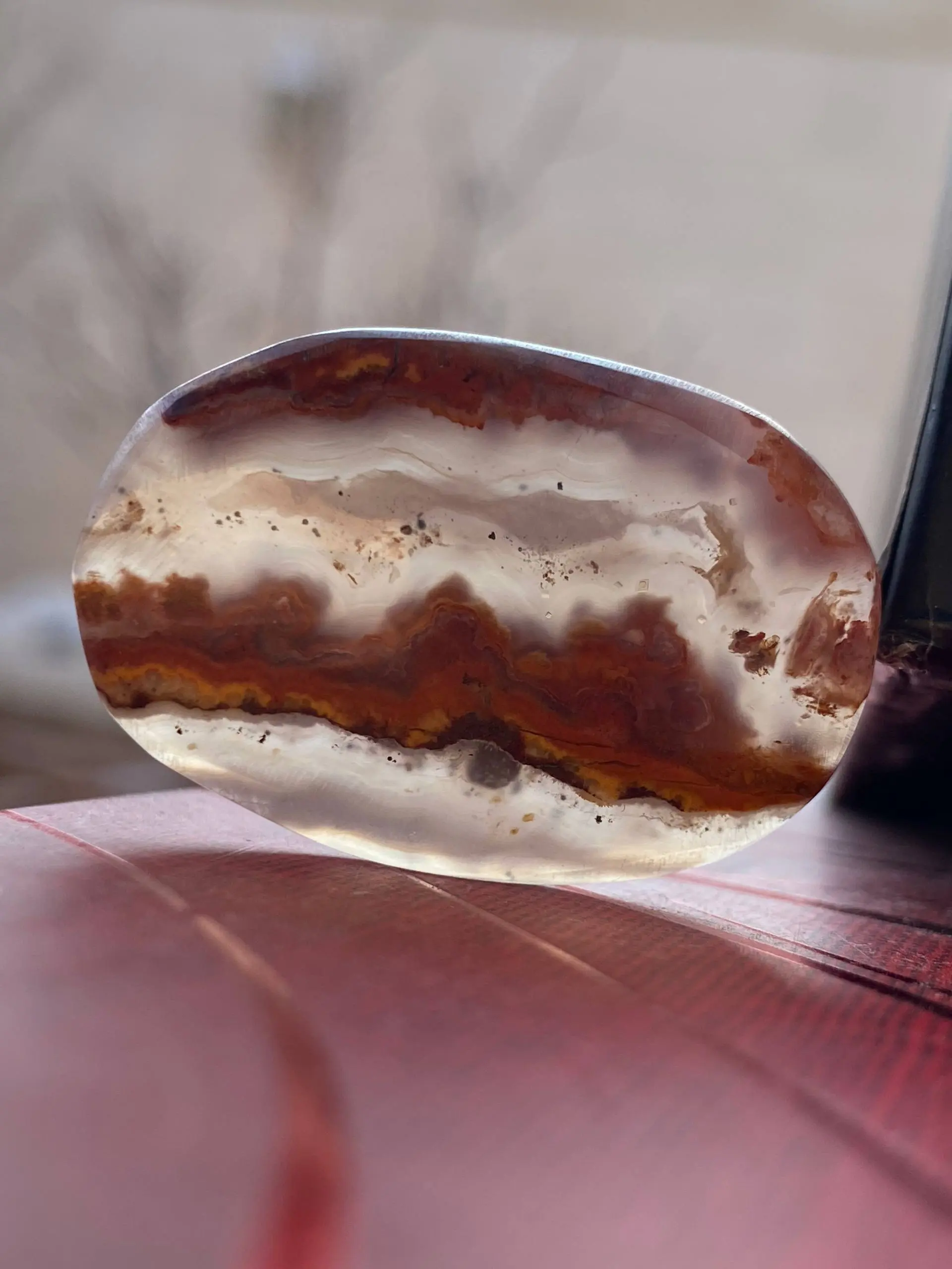 خرید عقیق شجر اصل - عقیق منظره‌ای پاییزی (طرح رشته‌کوه)