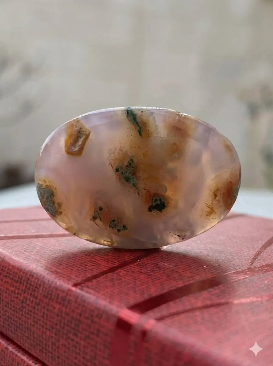 خرید عقیق شجر خزه‌ای پاییزی - سنگ قیمتی اصل - گوهرآسا